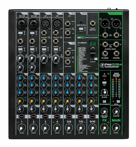 Mackie ProFX10V3 Series, Mixer - Unpowered, 10-Channel w/USB