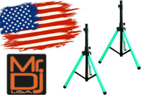 2 MR DJ SS700LED Universal Light Up Multi Color LED Speaker Stands w/Remote
