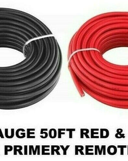 MR DJ MP18G50R MP18G50BK<br/> 2 Rolls 18 Gauge Wire Red Black Power Ground 50 Ft Each Primary Stranded Copper Clad