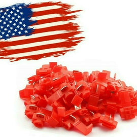 MR DJ 50pcs Lock Quick Splice Wire Terminals Snap Lock Red 18-22 AWG