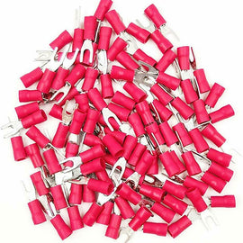 American Terminal E-SR8-200 200PCS 18-22AWG Red Insulated Fork Spade Wire Connector Electrical Crimp Terminal