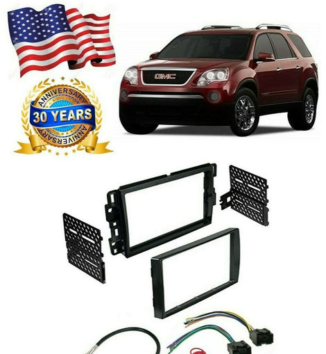 American Terminal Double Din Dash Kit Stereo Radio Wire Harness Fit 06- Buick Chevy 07- GMC Saturn