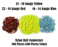 AT 300 Wire Butt Connectors Yellow/Blue/Red Nylon Car Audio Crimp Terminals