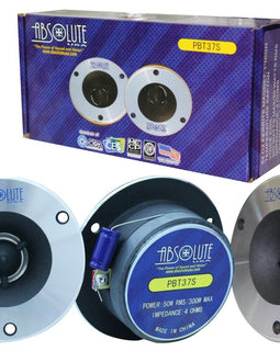 2 Pair Absolute USA PBT37S 4-Inch Titanium Bullet High Compression Tweeter  for Car, Van, ATV, UTV, Marine, Boat, Motorcycle, Motorsports, and Competition