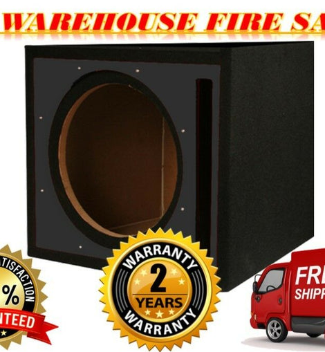Absolute USA PSEB10BK Single 10-Inch Ported Subwoofer Enclosure with Black High Gloss Face Board