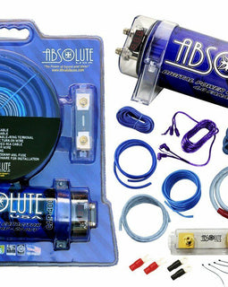Absolute USA KITCAP0GABL 4.0 Farad Power Capacitor 0 Gauge Car Amplifier (Blue)