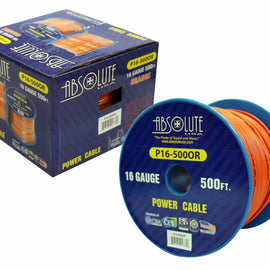 Absolute P16-500OR 16 Gauge 500-Feet Spool Primary Power Wire Cable (Orange)
