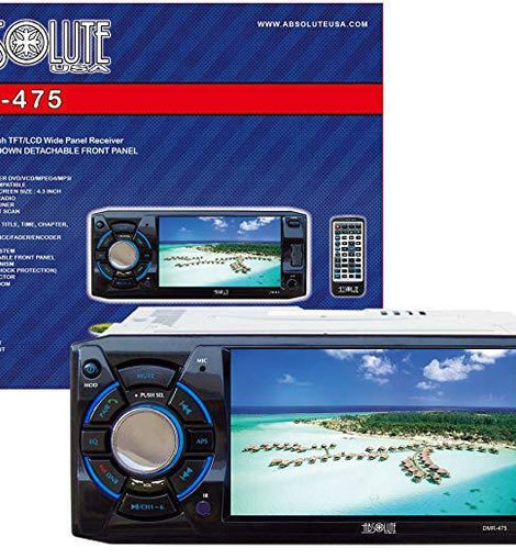 Absolute DMR475 Single Din Car Stereo 4.8