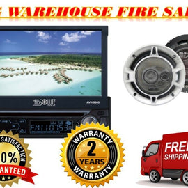 Absolute 7" INDASH CAR STEREO MOTORIZED DVD / CD / MP3/ USB + 6.5" 3-WAY SPEAKER