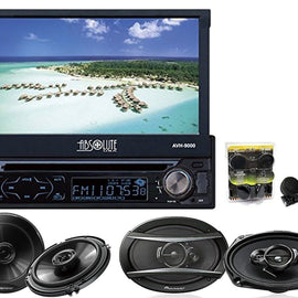 7" In-Dash Car Stereo + Pioneer TS-G1620F 6.5 TS-G6930F 6x9" & TW600