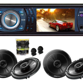Absolute DMR-380BTAD  DVD/CD/MP3/AM/FM, 2 Pair Pioneer TS-G1620F 6.5" Speaker & TW600 Tweeter