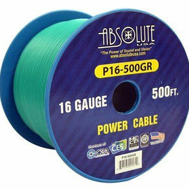 Absolute USA P16-500GR 16 Gauge 500-Feet Spool Primary Power Cable (Green)