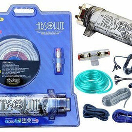 Absolute USA KITCAP4GASI 3.0 Farad Power Capacitor 4 Gauge Car Amplifier Installation Wiring Complete Kit (Silver)