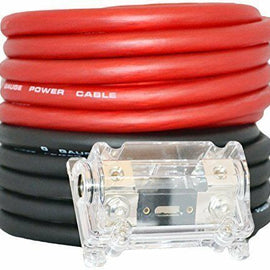American Terminal AMPKIT0-50 0 Gauge AMP Kit<br/>0 Gauge 50 Feet ( 25ft Red & 25 Black ) Amplifier Install Wiring 6000W Amp Kit