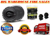 Rockford Fosgate R165X3 & TW500 Dome Tweeter 180W 6.5" 3-Way PRIME Series Coaxial Speakers w/ Silk Tweeters & Absolute TW500 500W Max Dome Tweeter