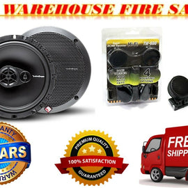 Rockford Fosgate R165X3 & TW500 Dome Tweeter 180W 6.5" 3-Way PRIME Series Coaxial Speakers w/ Silk Tweeters & Absolute TW500 500W Max Dome Tweeter