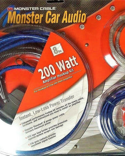 2 Monster Car Audio BL200 Car Amplifier Power Hookup Kit 8 Gauge 200 Watt