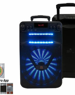 MR DJ 12" Portable Speaker with Bluetooth/Rechargeable Battery and App Control 3000 Watts P.M.P.O