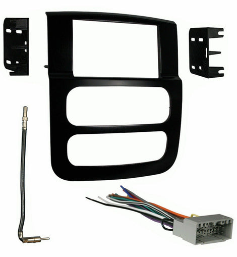 Fit 02-05 Dodge Ram Car Stereo Radio Double Din Dash Kit Harness Antenna Adapter