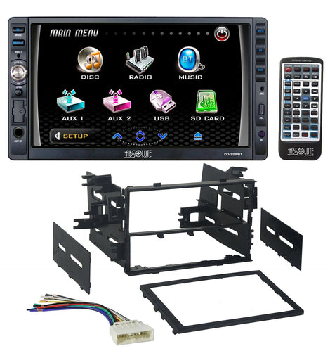 Absolute USA DD2200BT Double Din DVD, CD, MP3 Multimedia DVD CD MP3 Player Receiver With Dash Kit Harness for 86-up Honda Acura