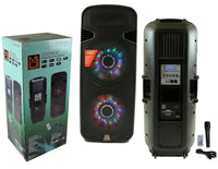 MR DJ Lets Jump Dual 15" 3Way 5000W Active DJ Speakers Powered PA Party BT USB Speaker MIC