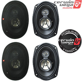 4x Cerwin-Vega XED693 6x9" 350W Max 3-Way Power Handling Coaxial Speakers