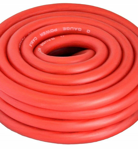 MR DJ DP0G25RD 1/0 Gauge Red 25' Electrical Power Ground Soft Touch Wire Cable