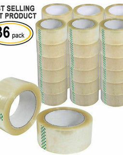 36 Rolls 2" x 110 Yards, 330 ft. Clear Carton Sealing Packing Package Tape