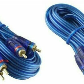 2 Raptor (Metra) 20' Neon Blue Series RCA Audio Cable