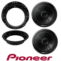 Pioneer TS-G1620F 600 Watts 6.5" 2-Way + Metra 82-9601 Speaker Adapter For 1998-2013 Harley Davidson Touring