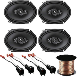 2 Pair Pioneer 350W Max 6" x 8" Speaker + 72-5600 + 16G Speaker Wire Fit Ford GM Chevy Lincoln Mercury Mazda