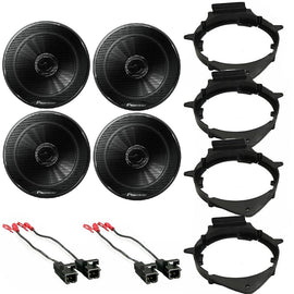 4 Pioneer TS-G1620F 2-way CAR Truck Front & Rear Door Speakers W/Install Kits Fit GM