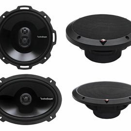 2 Rockford Fosgate P1675 6.75" 120W 3 Way + 2 P1692 6x9" 150W 2 Way Speakers