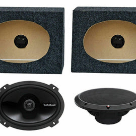 Rockford Fosgate Punch P1692 Car Speaker + 2 Angled 6x9" Speaker Box<br/> 300W Peak, 150W RMS 6x9" 2-Way Punch Series Full Range Coaxial Speakers