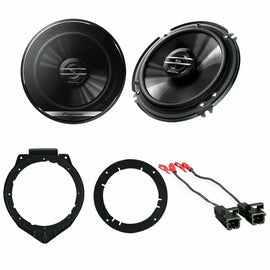 6.5" Car Stereo Speakers with Door Mounting Brackets & Wire Harness Fit GM