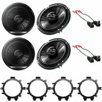 6.5" Car Audio Stereo Front & Rear Speakers W/Mounting Bracket & Harness