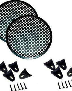 2 Absolute DJS12 12" Universal Speaker Subwoofer Grill Mesh Cover W/ Clips Screws Guard