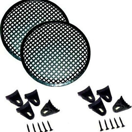 2 Absolute DJS12 12" Universal Speaker Subwoofer Grill Mesh Cover W/ Clips Screws Guard