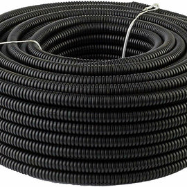 50' Feet 1/4" Black Split Loom Wire Flexible Tubing Wire Cover