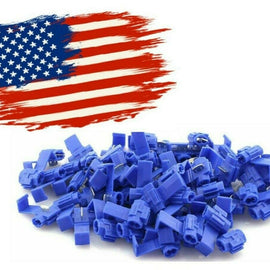 American Terminal SPL1614B 50pcs Lock Quick Splice Wire Terminals Snap Lock Blue 16-14 AWG