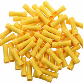 MK Audio KBCV1210Y 500 pcs 12 - 10 Gauge AWG Yellow insulated crimp terminals connectors Butt Connectors