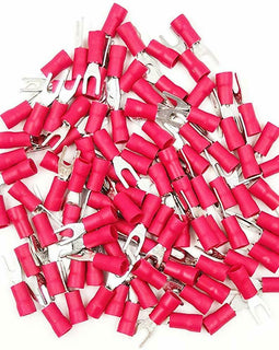 American Terminal E-SR8-300 300PCS 18-22AWG #8 Red Insulated Fork Spade Wire Connector Electrical Crimp Terminal