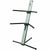 MR DJ KS1000 Professional 2-Tier Column Keyboard Stand Silver W 5/8" Mic Mount