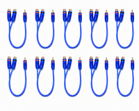 10 Absolute ABC-2F1M BLUE Y-Adapter 2Female to 1Male RCA Interconnect Audio Cable