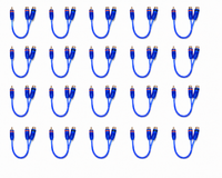 20 Absolute ABC-2F1M BLUE Y-Adapter 2Female to 1Male RCA Interconnect Audio Cable