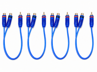 4 Absolute ABC-2F1M BLUE Y-Adapter 2Female to 1Male RCA Interconnect Audio Cable