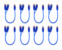 8 Absolute ABC-2F1M BLUE Y-Adapter 2Female to 1Male RCA Interconnect Audio Cable