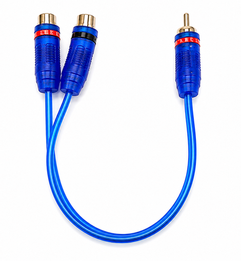 Absolute ABC-2F1M BLUE Y-Adapter 2Female to 1Male RCA Interconnect Audio Cable