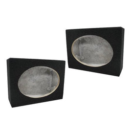 PAIR 6X9 SQUARE MDF SPEAKER BOX W/ BLACK Carpet & Terminal Cups. CAR AND HOME