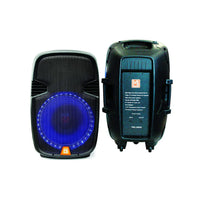 MR DJ PBX2659S 15" 2-Way Portable Passive Speakers with LED Accent Lighting
